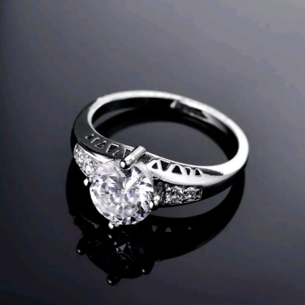 18K White Gold Filled Engagement Ring